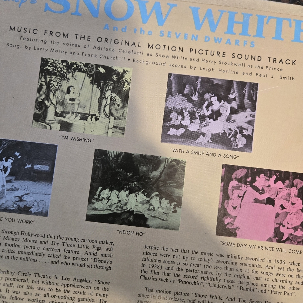 1968 Vintage Walt Disney Snow White and the Seven Dwarfs Vinyl Record Soundtrack - Picture 8 of 11